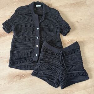Zara black Knit coord set